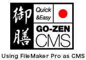 Go-Zen CMS FileMaker Pro Contents Management System for Dynamic Website